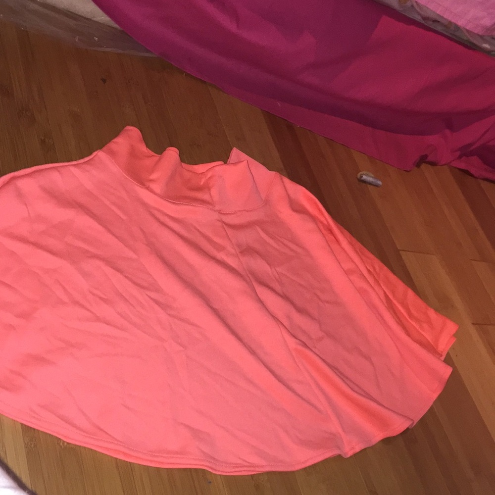 Peach skirt with ruffles